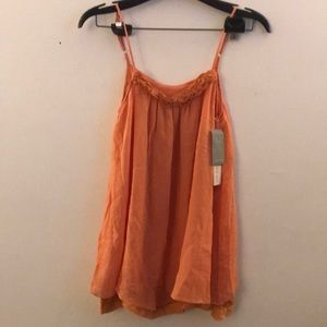 Sunset orange spaghetti strap blouse